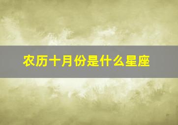 农历十月份是什么星座