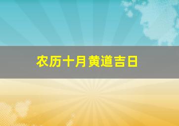 农历十月黄道吉日