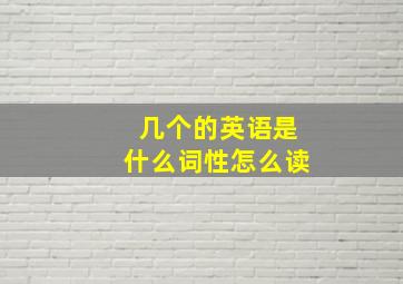 几个的英语是什么词性怎么读