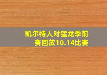 凯尔特人对猛龙季前赛回放10.14比赛