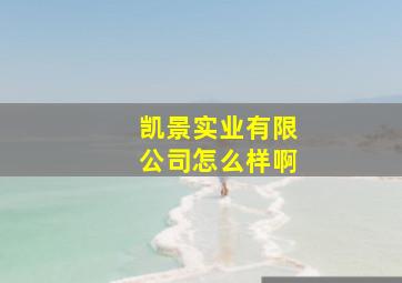 凯景实业有限公司怎么样啊