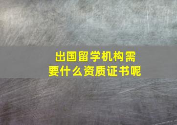 出国留学机构需要什么资质证书呢