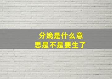 分娩是什么意思是不是要生了