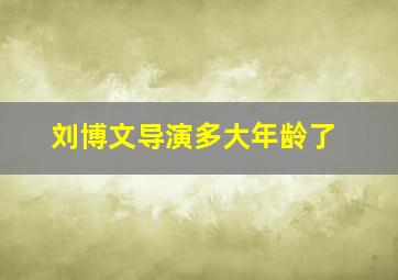 刘博文导演多大年龄了