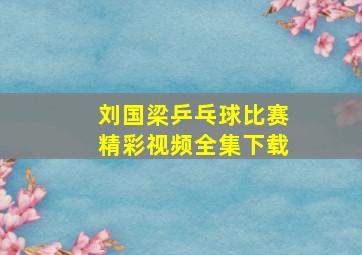 刘国梁乒乓球比赛精彩视频全集下载