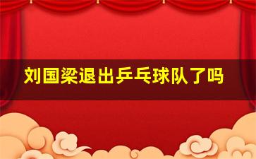 刘国梁退出乒乓球队了吗