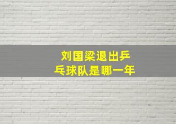 刘国梁退出乒乓球队是哪一年