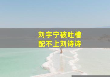 刘宇宁被吐槽配不上刘诗诗