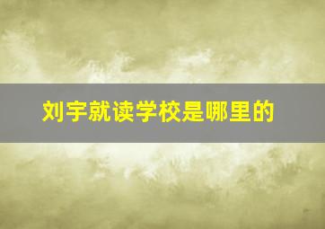 刘宇就读学校是哪里的