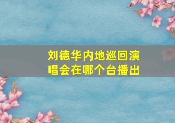 刘德华内地巡回演唱会在哪个台播出