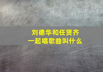 刘德华和任贤齐一起唱歌曲叫什么