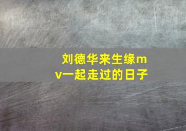 刘德华来生缘mv一起走过的日子