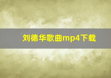 刘德华歌曲mp4下载