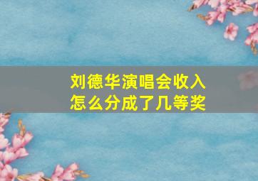 刘德华演唱会收入怎么分成了几等奖