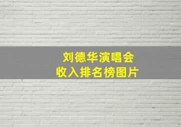 刘德华演唱会收入排名榜图片