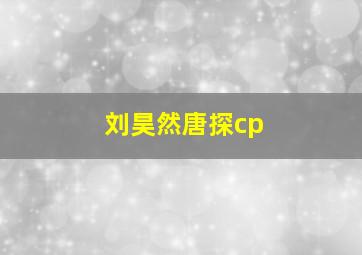 刘昊然唐探cp