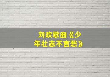 刘欢歌曲《少年壮志不言愁》