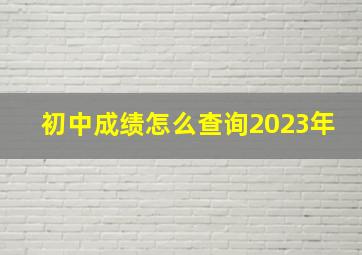 初中成绩怎么查询2023年