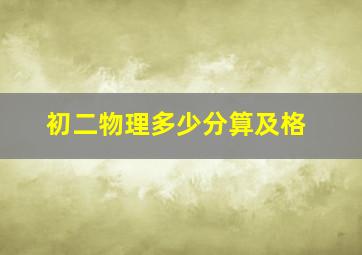 初二物理多少分算及格