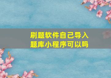 刷题软件自己导入题库小程序可以吗