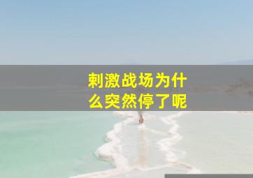 剌激战场为什么突然停了呢