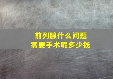 前列腺什么问题需要手术呢多少钱