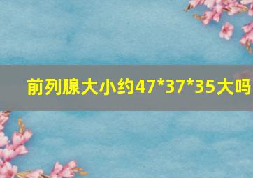 前列腺大小约47*37*35大吗