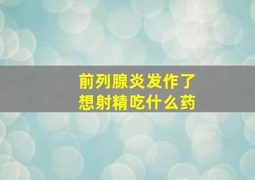 前列腺炎发作了想射精吃什么药