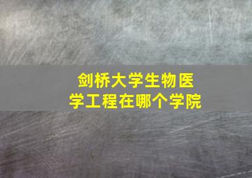 剑桥大学生物医学工程在哪个学院