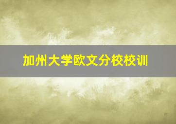 加州大学欧文分校校训