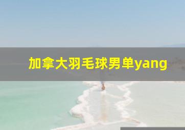 加拿大羽毛球男单yang