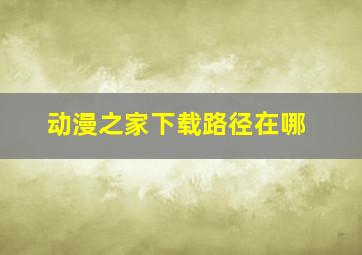 动漫之家下载路径在哪