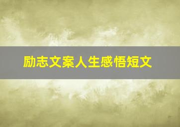 励志文案人生感悟短文