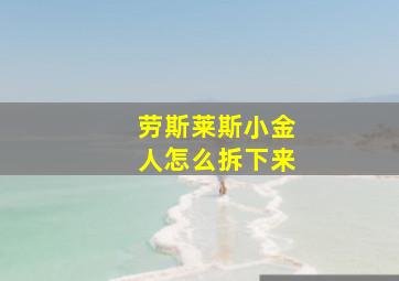 劳斯莱斯小金人怎么拆下来