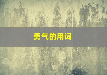 勇气的用词