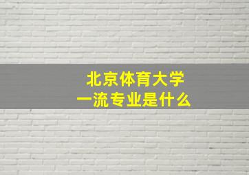 北京体育大学一流专业是什么