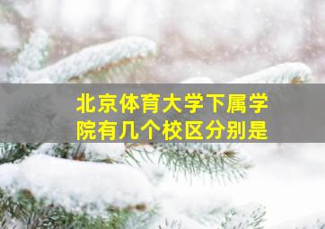 北京体育大学下属学院有几个校区分别是