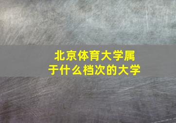 北京体育大学属于什么档次的大学