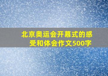 北京奥运会开幕式的感受和体会作文500字