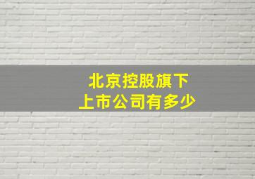 北京控股旗下上市公司有多少