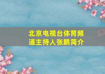 北京电视台体育频道主持人张鹏简介