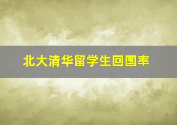 北大清华留学生回国率