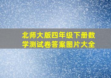 北师大版四年级下册数学测试卷答案图片大全