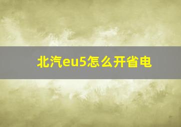 北汽eu5怎么开省电