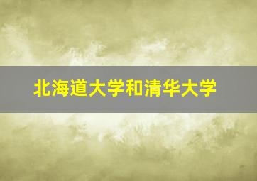 北海道大学和清华大学