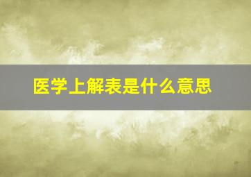 医学上解表是什么意思