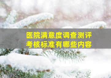 医院满意度调查测评考核标准有哪些内容