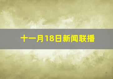 十一月18日新闻联播