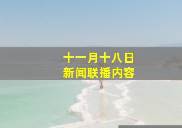 十一月十八日新闻联播内容