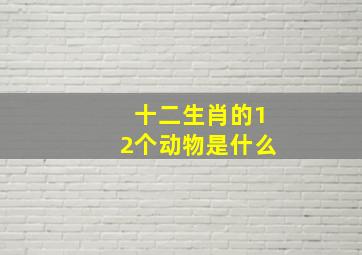 十二生肖的12个动物是什么